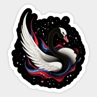 Patriotic Swan Sticker